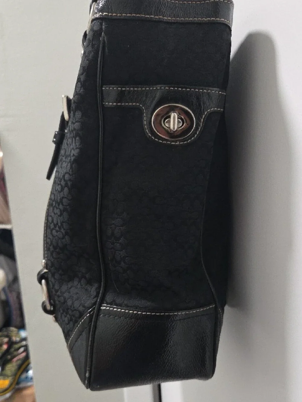 Coach Black Signature Jaquard Gallery Tote